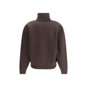 Saint Laurent Brown Lamb Leather Sweatshirt