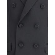 Valentino Black Polyester Coat