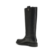Fendi Black Calf Leather Bos Taurus Ankle Boots
