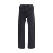 Agolde Black Cotton Straight-Leg Jeans