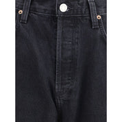Agolde Black Cotton Straight-Leg Jeans