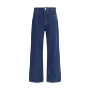 Ami Paris Blue Cotton Straight-Leg Jeans