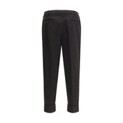 Cruna Black Cotton Casual Pants
