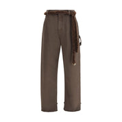 Darkpark Brown Cotton Casual Pants