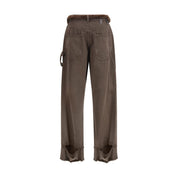 Darkpark Brown Cotton Casual Pants