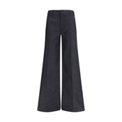 Darkpark Black Polyester Flared Pants