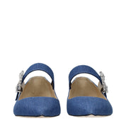 Jimmy Choo Blue Fabric Ballet Flats
