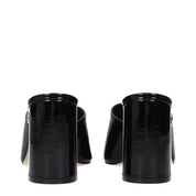 Jimmy Choo Black Leather Platform Sandals