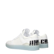 Jimmy Choo White Leather Low Top Sneakers