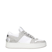 Jimmy Choo White Leather Low Top Sneakers