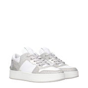 Jimmy Choo White Leather Low Top Sneakers
