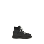 Diemme Black Calf Leather Bos Taurus Lace-Up Boots