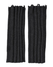 Dolce & Gabbana Black Virgin Wool Knitted Fingerless Gloves