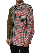 Dolce & Gabbana Multicolor Cotton Collared Checkered Shirt
