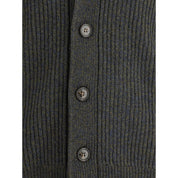 Brooksfield Green Fleece Wool Cardigan