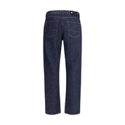 Stone Island Blue Cotton Cropped Jeans