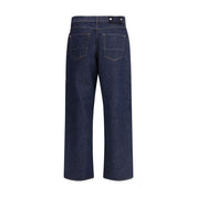 Stone Island Blue Cotton Straight-Leg Jeans