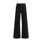 7FOR Black Cotton Flared Jeans