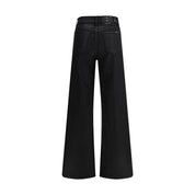 7FOR Black Cotton Flared Jeans