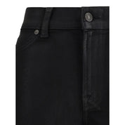 7FOR Black Cotton Flared Jeans