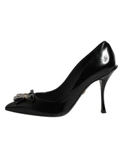 Dolce & Gabbana Black Bag Embellished Heels Pumps Shoes