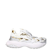 Versace White Fabric Chunky Sneakers