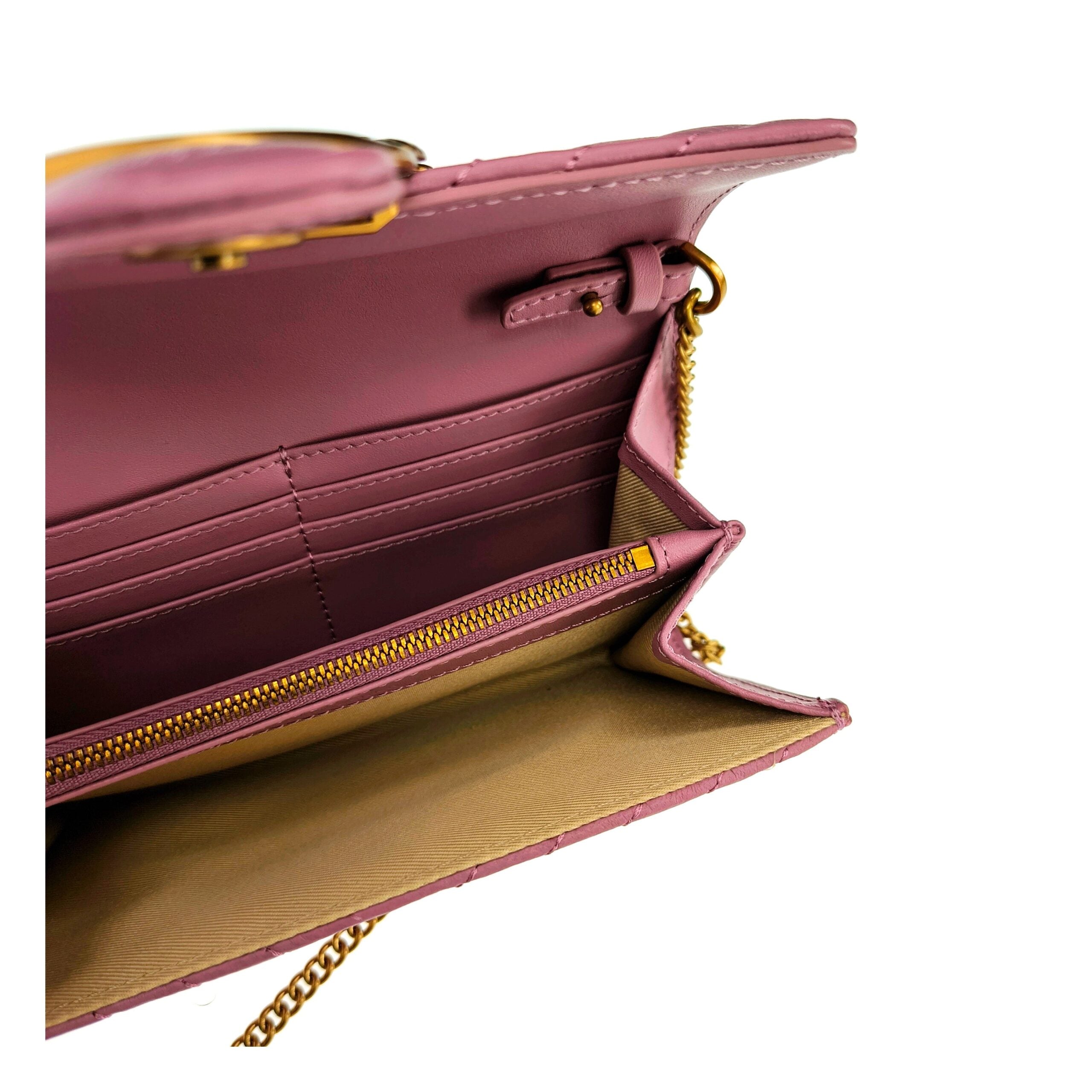 PINKO Pink Leather Clutch Bag