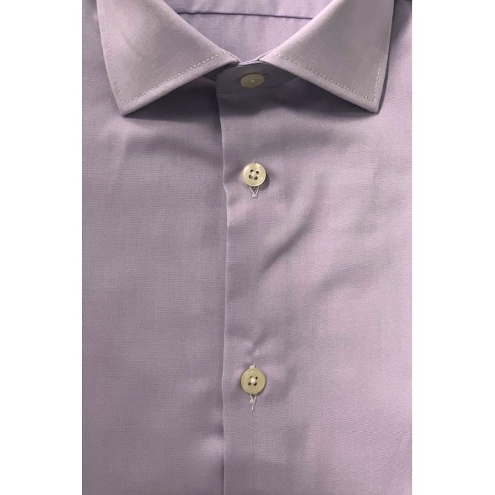 Baldinini Trend Purple Cotton Men Shirt