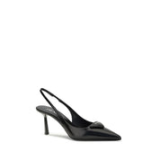 Prada Black Leather High Heel Pumps