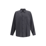 Balenciaga Black Wool Pattern Shirt