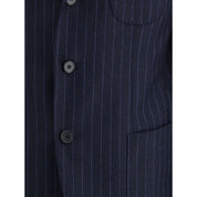 Gi Capri Blue Fleece Wool Two-Piece Suit