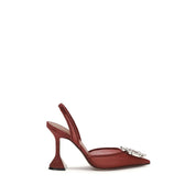 Amina Muaddi Bordeaux Polyester High Heel Pumps