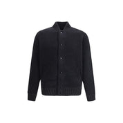 Laneus Black Merino Wool Bomber