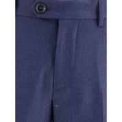 Brunello Cucinelli Blue Fleece Wool Pants