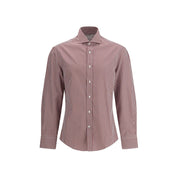 Brunello Cucinelli Red Cotton Pattern Shirt