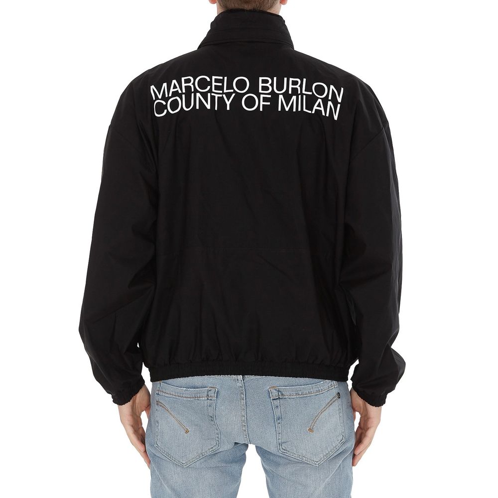 Marcelo Burlon Black Cotton Shell Jacket