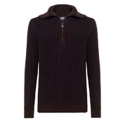 Alpha Studio Brown Wool Sweater