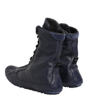 Dolce & Gabbana Dark Blue Deer Leather Mid Calf Boots Shoes