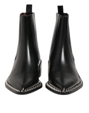 Dolce & Gabbana Black Studded Chelsea Short Ankle Boots Shoes