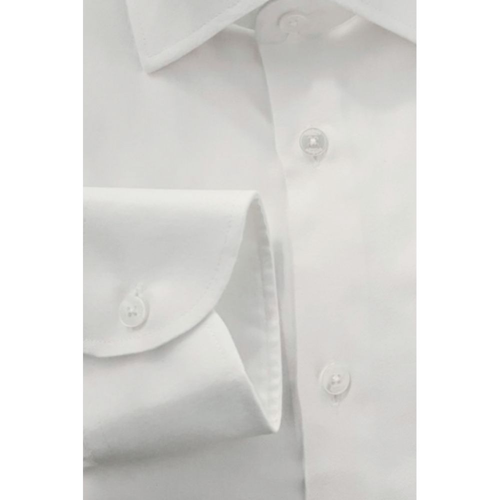 Baldinini Trend White Cotton Men Shirt
