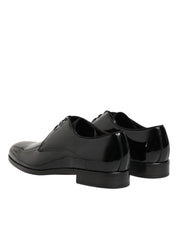 Dolce & Gabbana Black Calfskin Leather Derby Dress Shoes