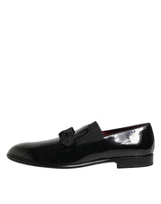 Dolce & Gabbana Black Leather Slip On Dress Men Loafers Shoes