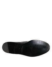 Dolce & Gabbana Black Leather Slip On Dress Men Loafers Shoes