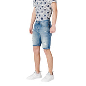Antony Morato Blue Cotton Bermuda Shorts