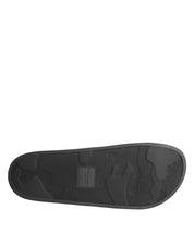 Dolce & Gabbana Black Leather Slides Sandals Beachwear Shoes