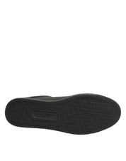 Dolce & Gabbana Black Leather Heart Embellished Sneakers Shoes