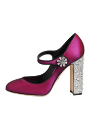 Dolce & Gabbana Pink Strass Mary Janes Heels Pumps Shoes