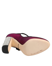 Dolce & Gabbana Pink Strass Mary Janes Heels Pumps Shoes