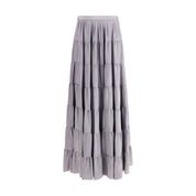 Forte_Forte Gray Silk Long Skirt