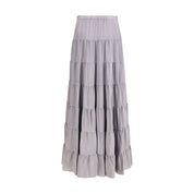 Forte_Forte Gray Silk Long Skirt
